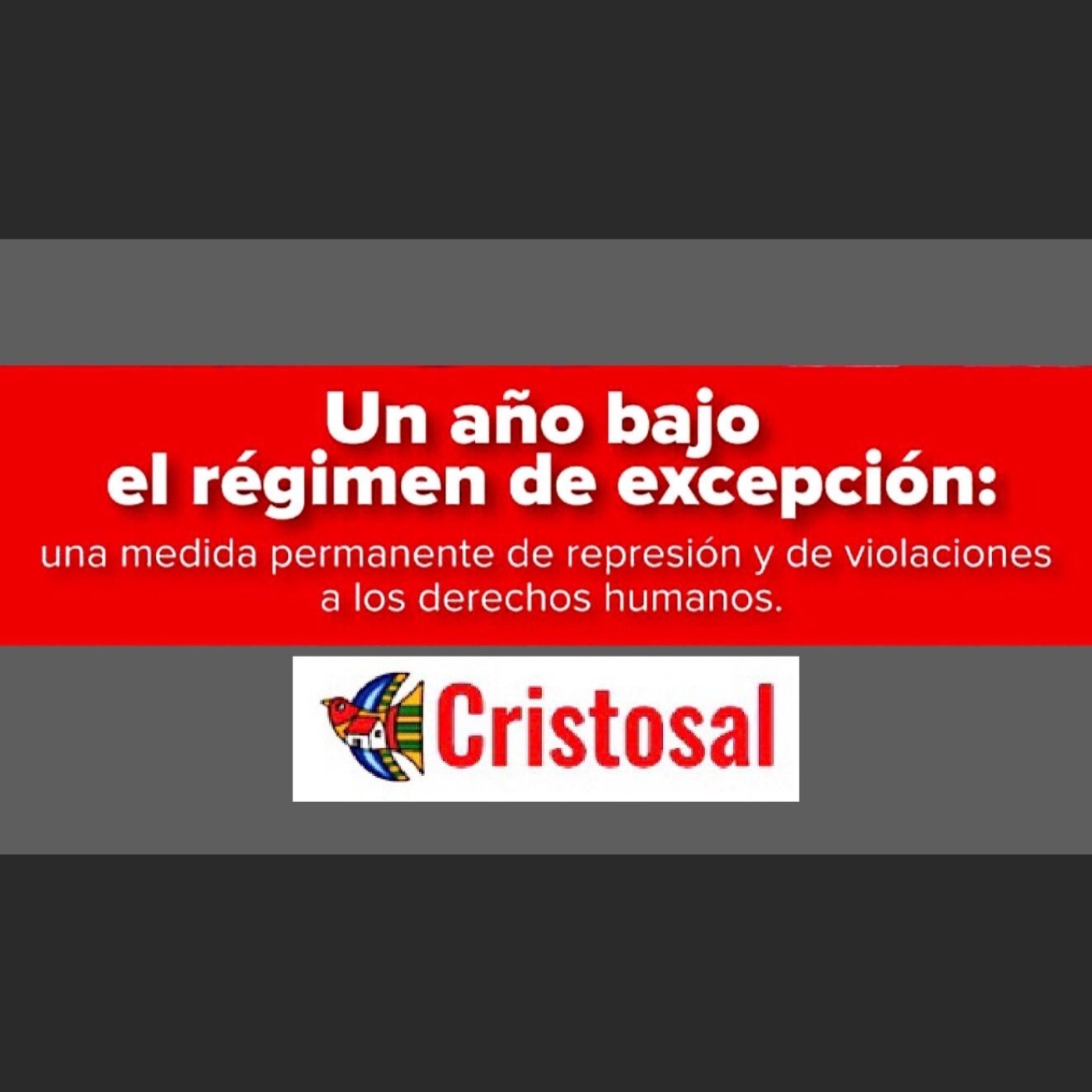 UN AÑO BAJO EL RÉGIMEN DE EXCEPCIÓN / Informe CRISTOSAL / Mayo2023 episode artwork