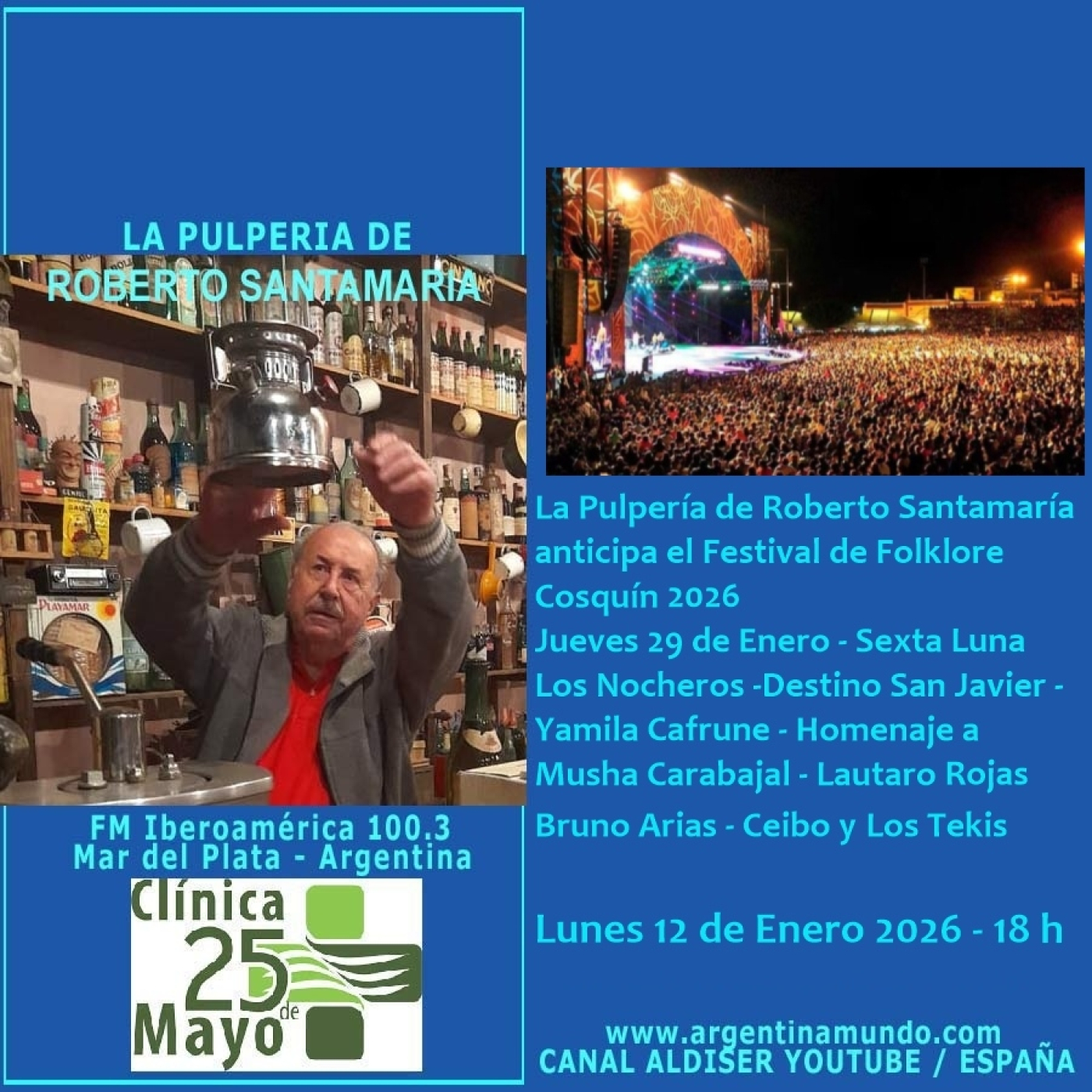 Sexta Luna Cosquín 2026 - La Pulpería de Roberto Santamaría - FM Iberoamérica 100.3 Argentina episode artwork