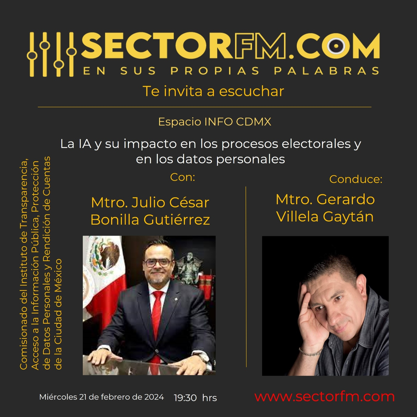 Espacio INFO CDMX 21 02 24 IA en procesos electorales y datos personales con el Mtro. Julio César Bonilla Gutiérrez episode artwork