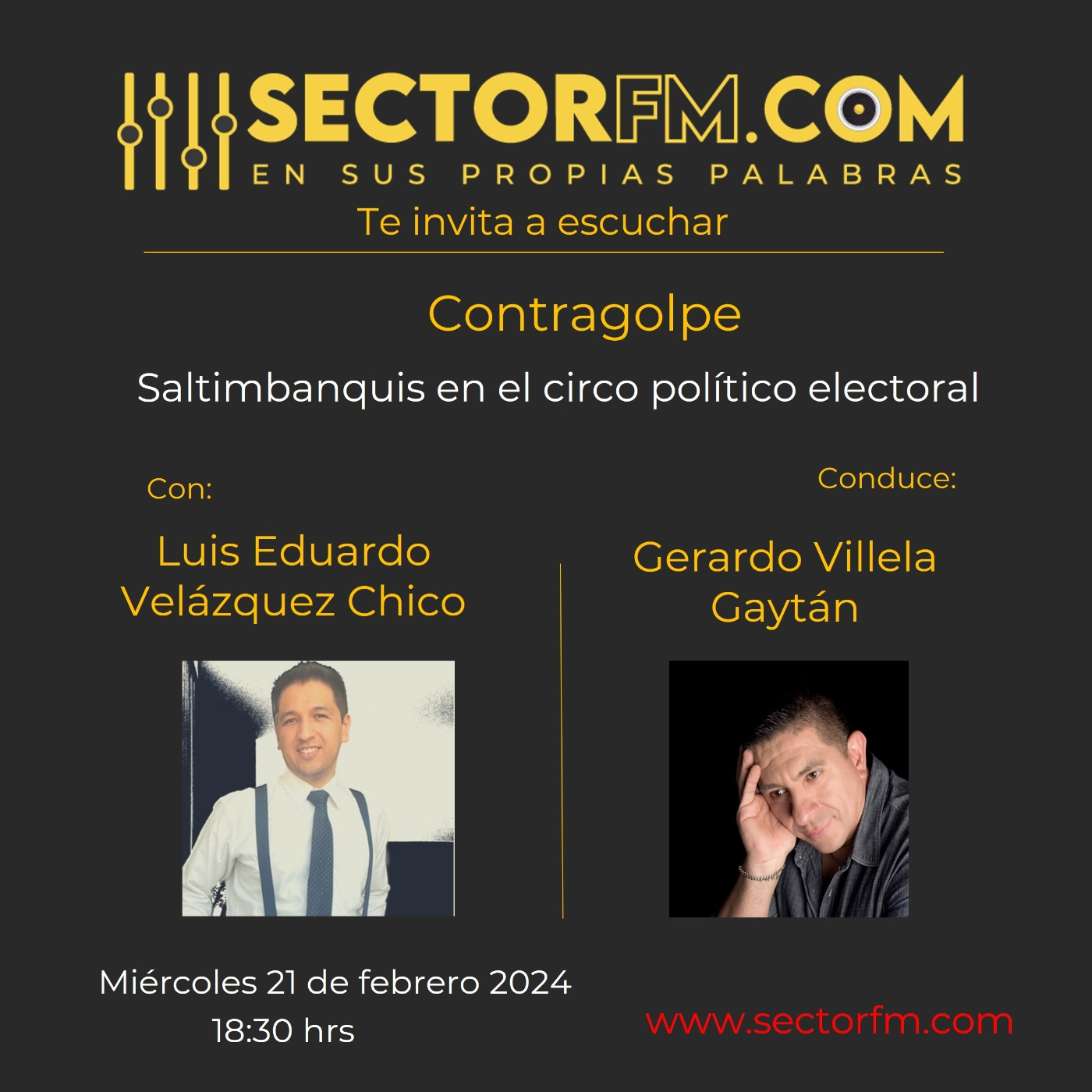 Contragolpe 21 02 24 Saltimbanquis en el circo político con Luis Eduardo Velázquez Chico episode artwork