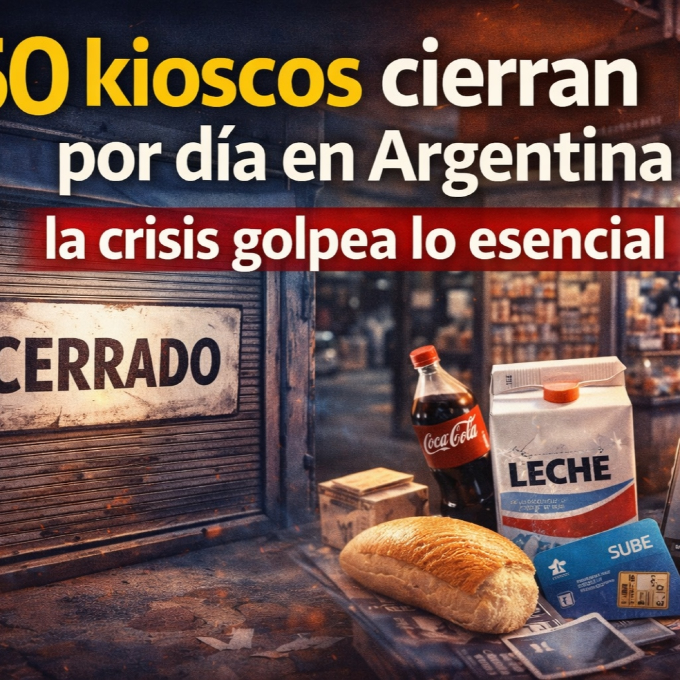 50 KIOSCOS CIERRAN x DÍA. LA CRISIS GOLPEA LO ESENCIAL - Editorial de Rodrigo Giménez - Jueves 26/2/2026