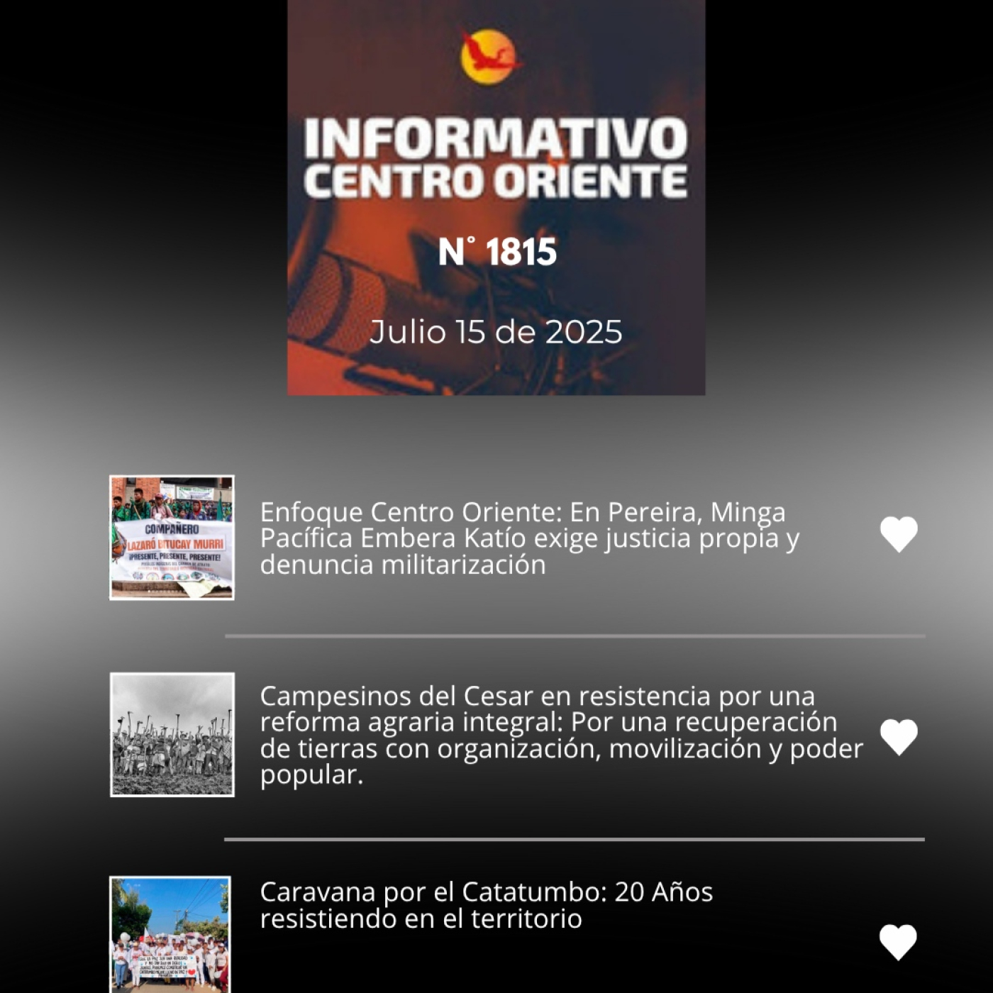 Informativo Centro-Oriente
