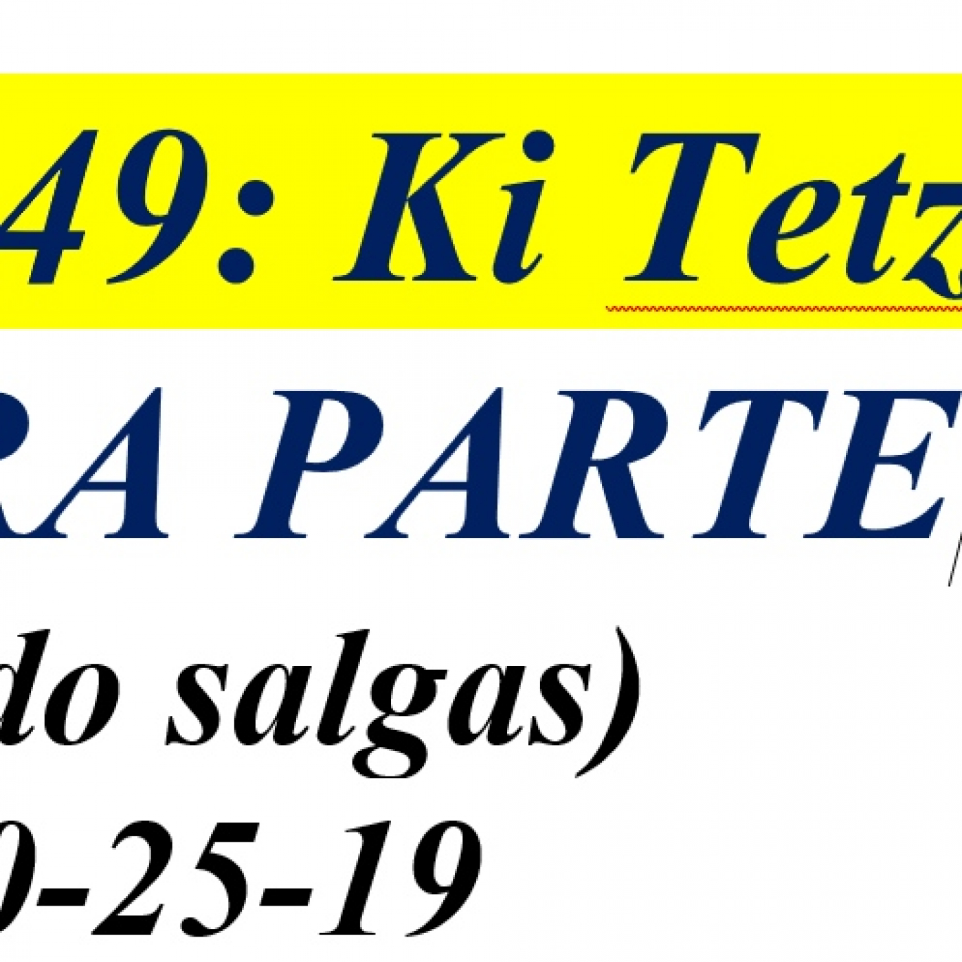 PARASHA 49 KI TESE 2022 PRIMERA PARTE episode artwork