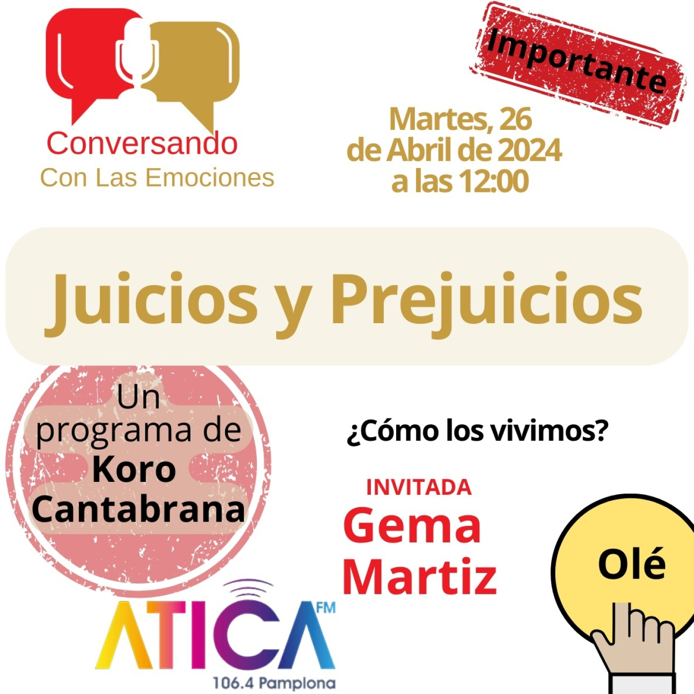 (053) Conversando con las Emociones - Juicios y Prejuicios (Abril 2024) episode artwork