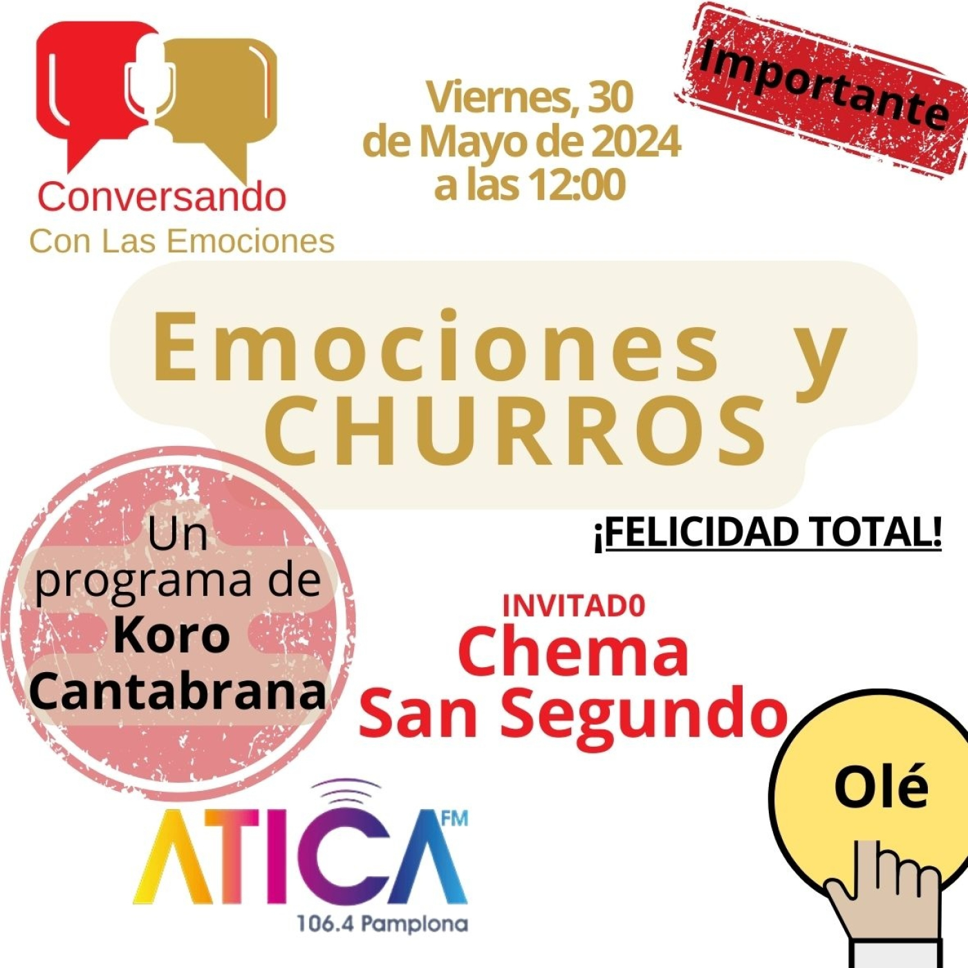 (054) Conversando con las Emociones - EMOCIONES Y CHURROS (30/5/24) episode artwork