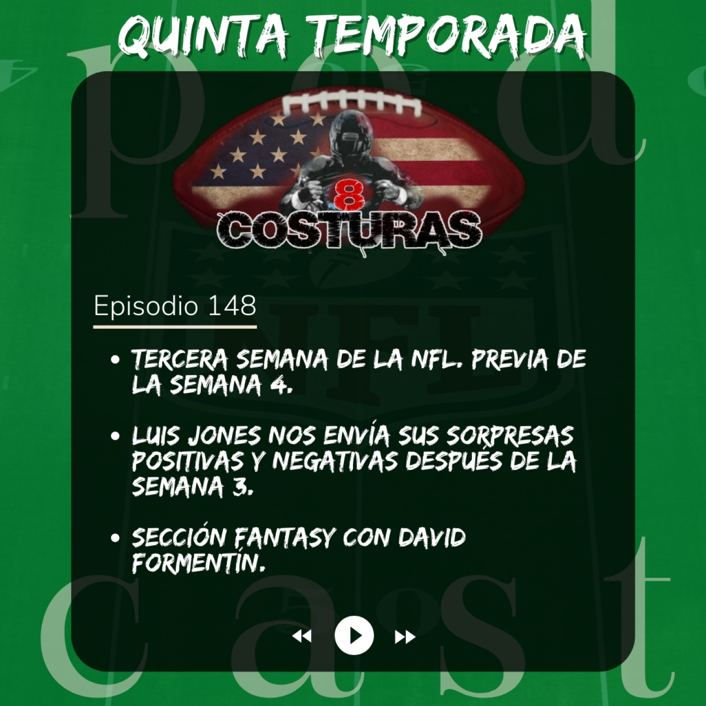Episodio 148: Semana 3 de la NFL y previa de la cuarta. Las sorpresas de Luis Jones. Fantasy con David Formentín. episode artwork