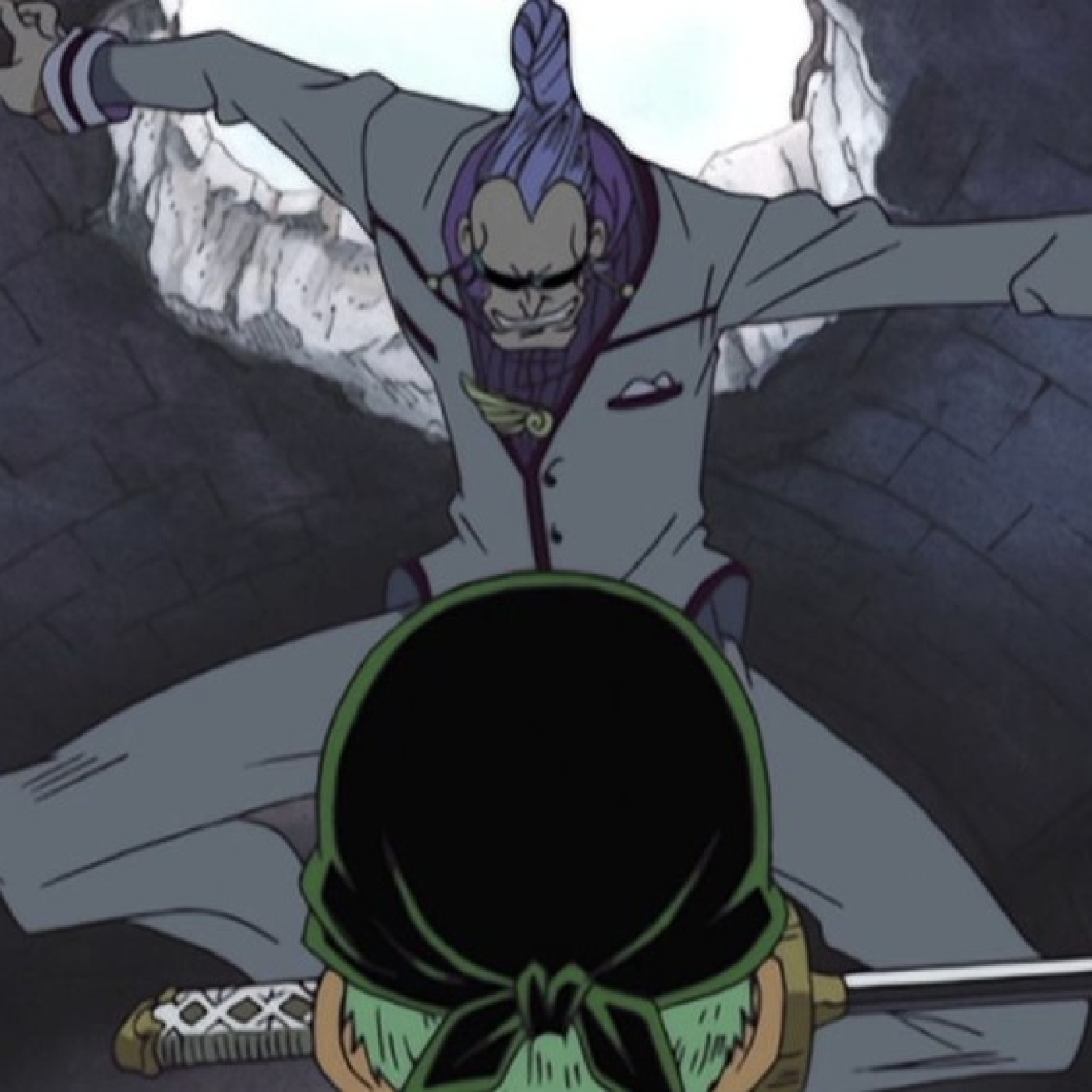 058 - ¡Duelo en las ruinas! ¡Zoro contra Erik bajo la tensión!