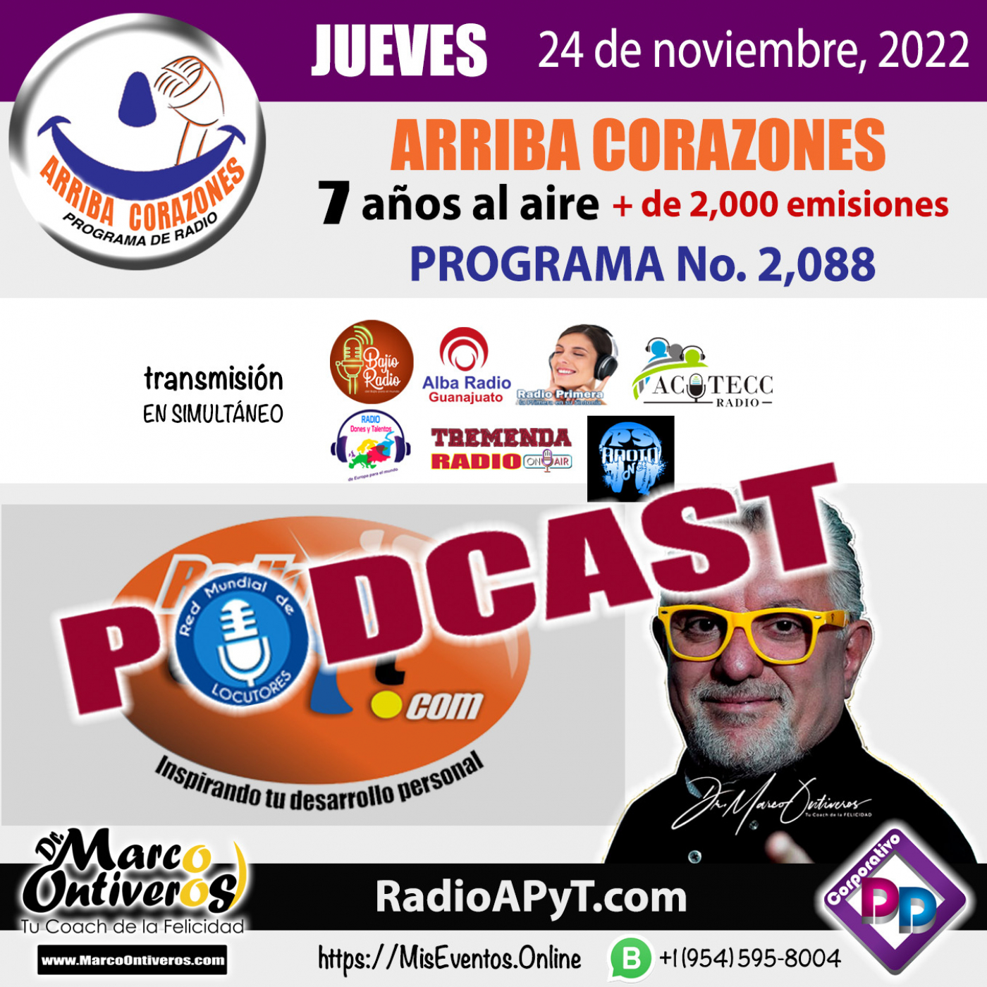 2088-arriba-corazones-2022-11-24-JUEVES-GrandesExitos-SharaGoldstein-Boleros episode artwork