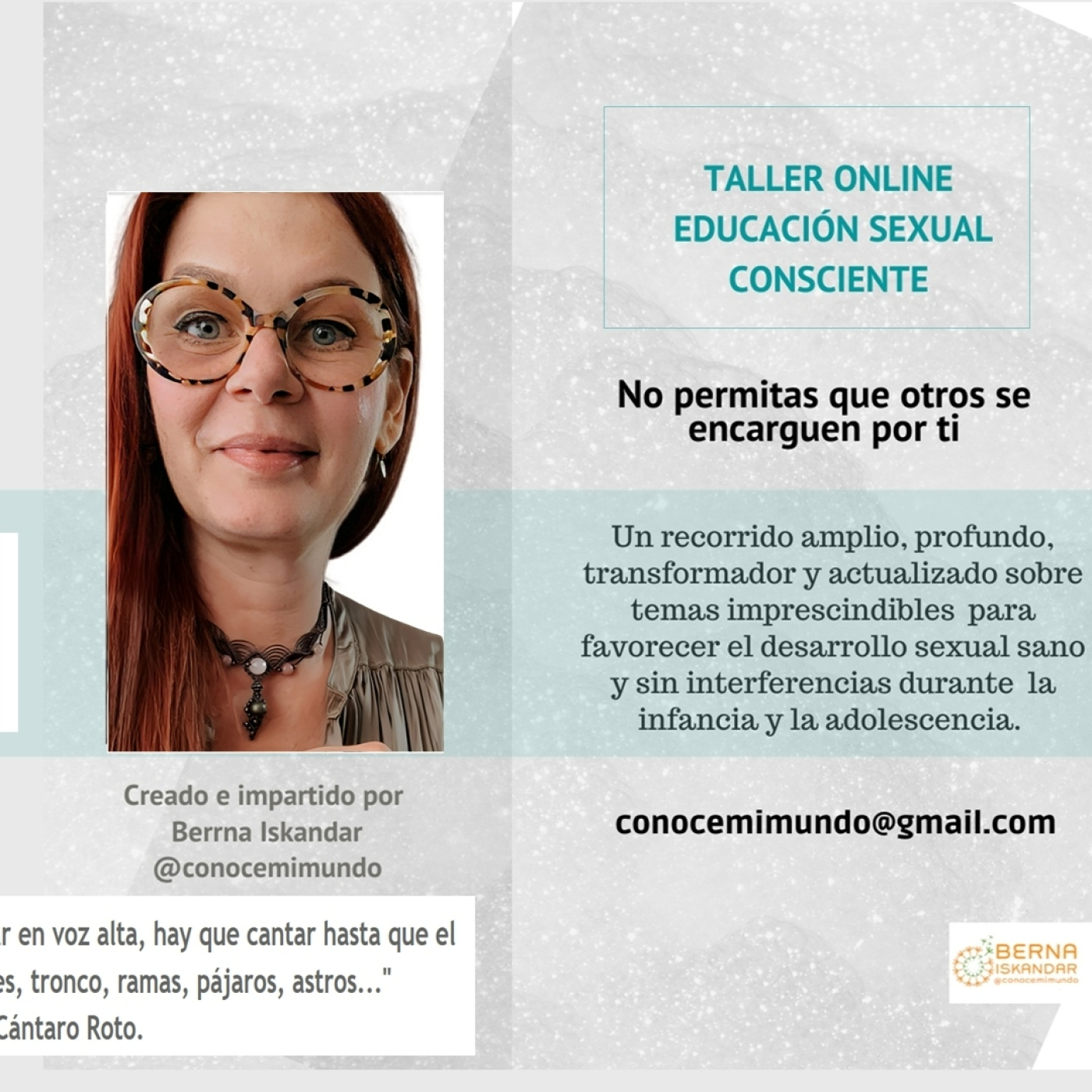 ⭕️ TALLER ONLINE- EDUCACIÓN SEXUAL CONSCIENTE