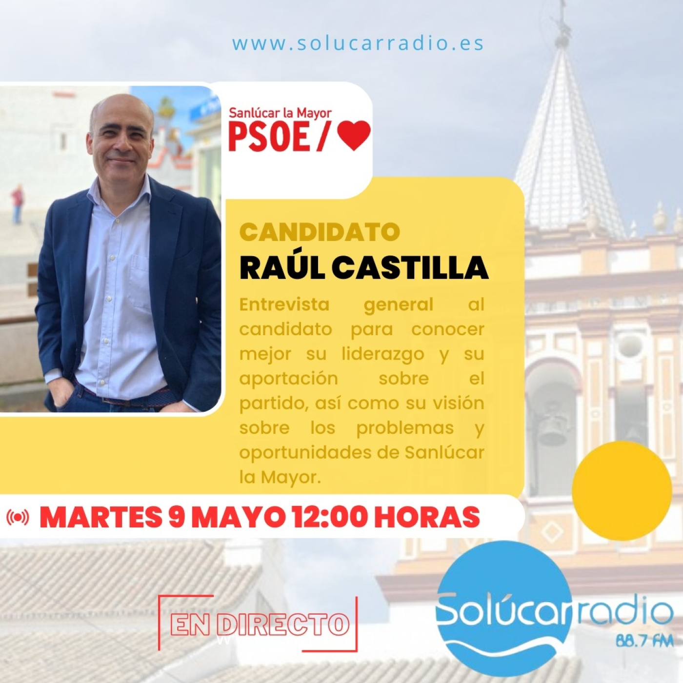ENTREVISTA A RAÚL CASTILLA, CANDIDATO A LA ALCALDÍA DE SANLÚCAR LA MAYOR POR EL PSOE episode artwork
