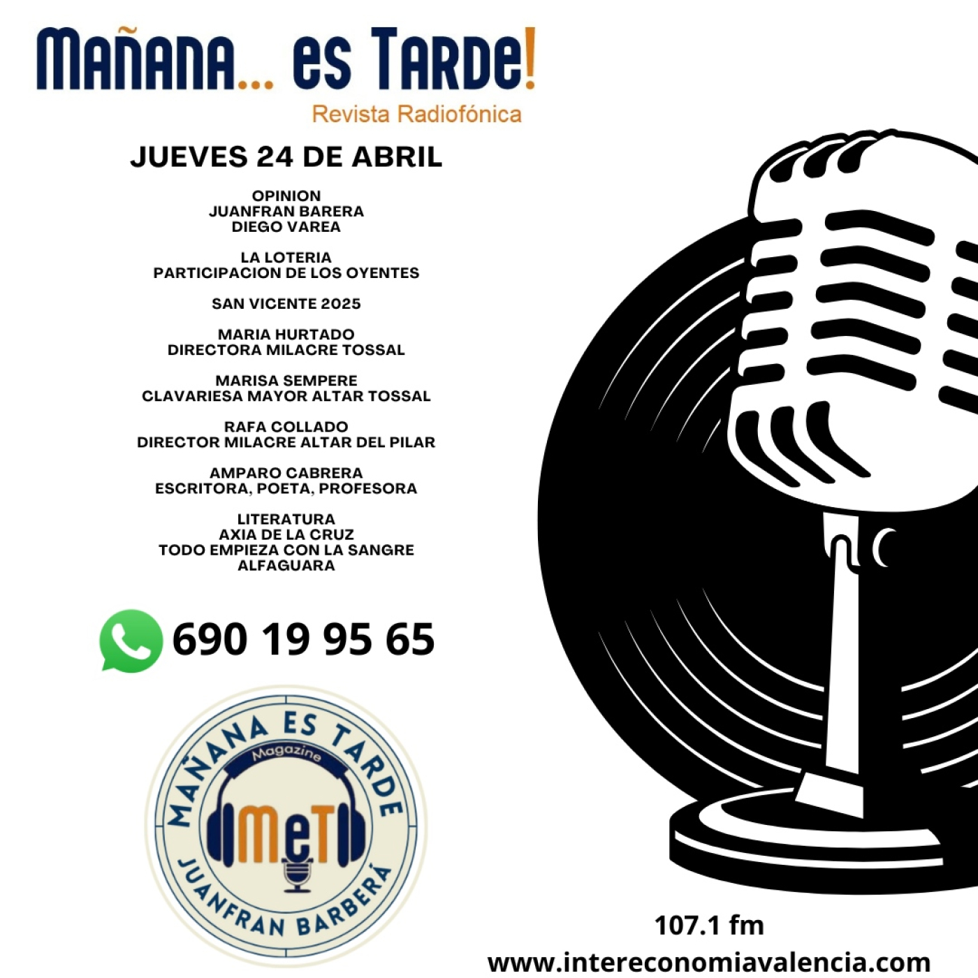 MAÑANA ES TARDE!!! MET 24 DE ABRIL DE 2025 UNA MAÑANA VICENTINA CON MARIA, MARISA, RAFA Y AMPARO, LA VISITA DE AXIA episode artwork