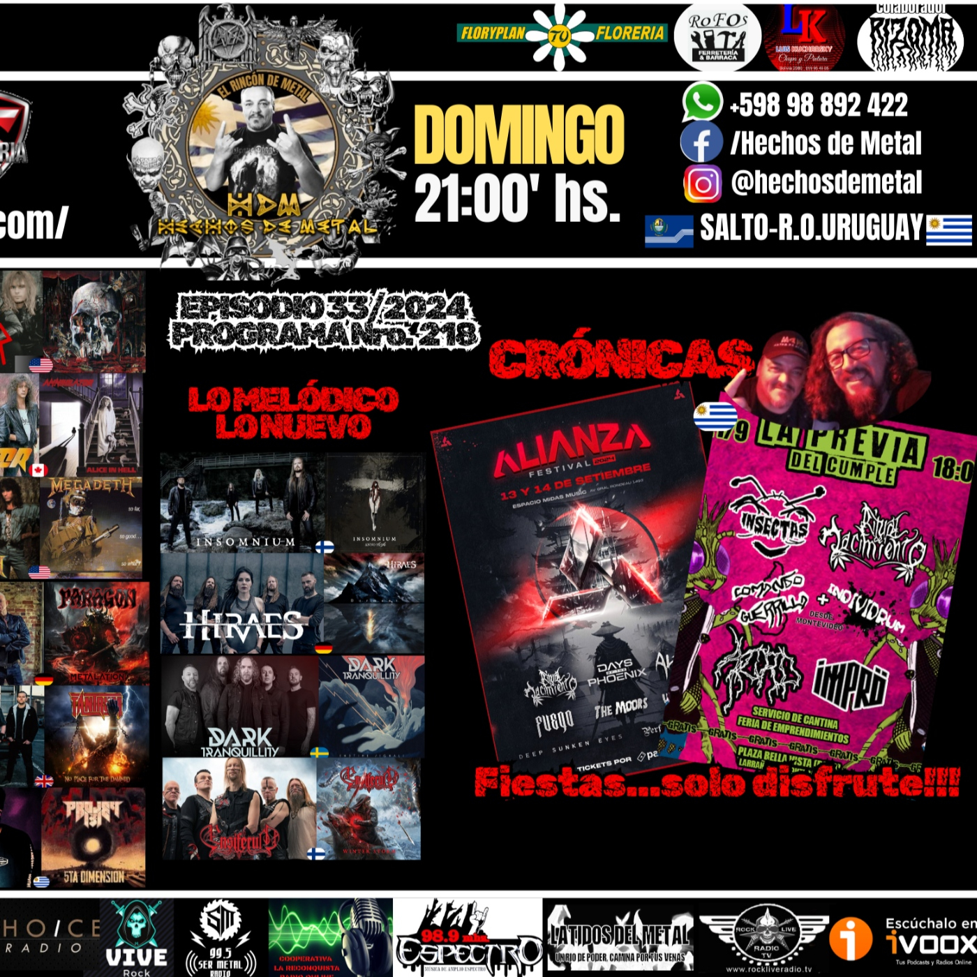 HECHOS DE METAL_Programa Nro. 218 Episodio 33 Temporada 5 (22.Setiembre.2024)_CRÓNICAS FESTIVALES episode artwork