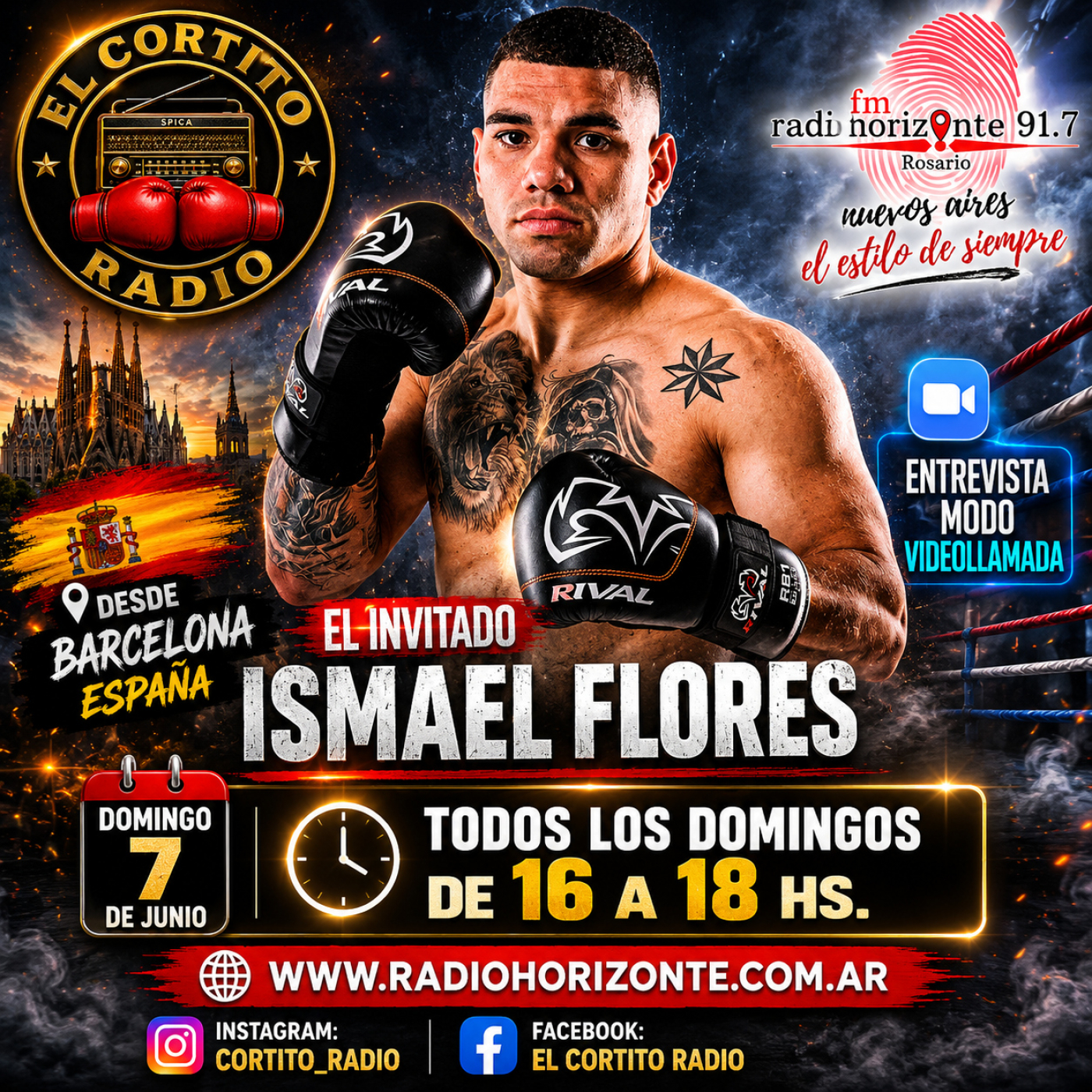 HOY ENTREVISTA EXCLUSIVA DESDE BARCELO, ESPAÑA CON" ISMAEL FLORES" BOXEADOR PROFESIONAL. episode artwork