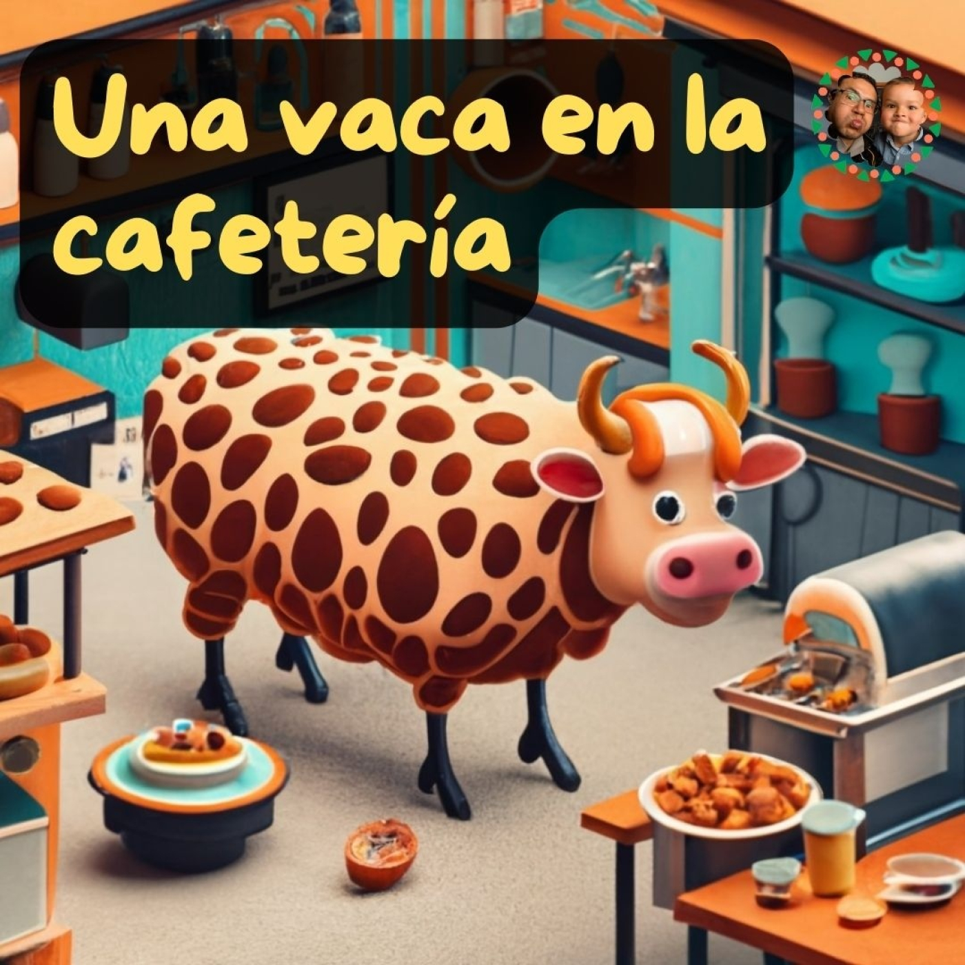 La vaca en la cafetería