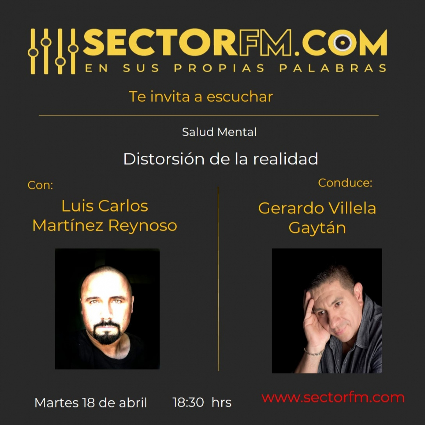 Distorsión de la realidad sin medias tintas con el psicólogo Luis Carlos Martínez Reynoso 18-abril-2023 episode artwork