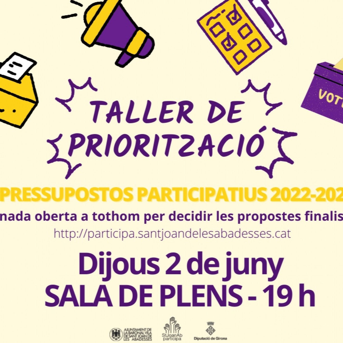Aquest dijous se seleccionaran les propostes finalistes dels pressupostos participatius episode artwork