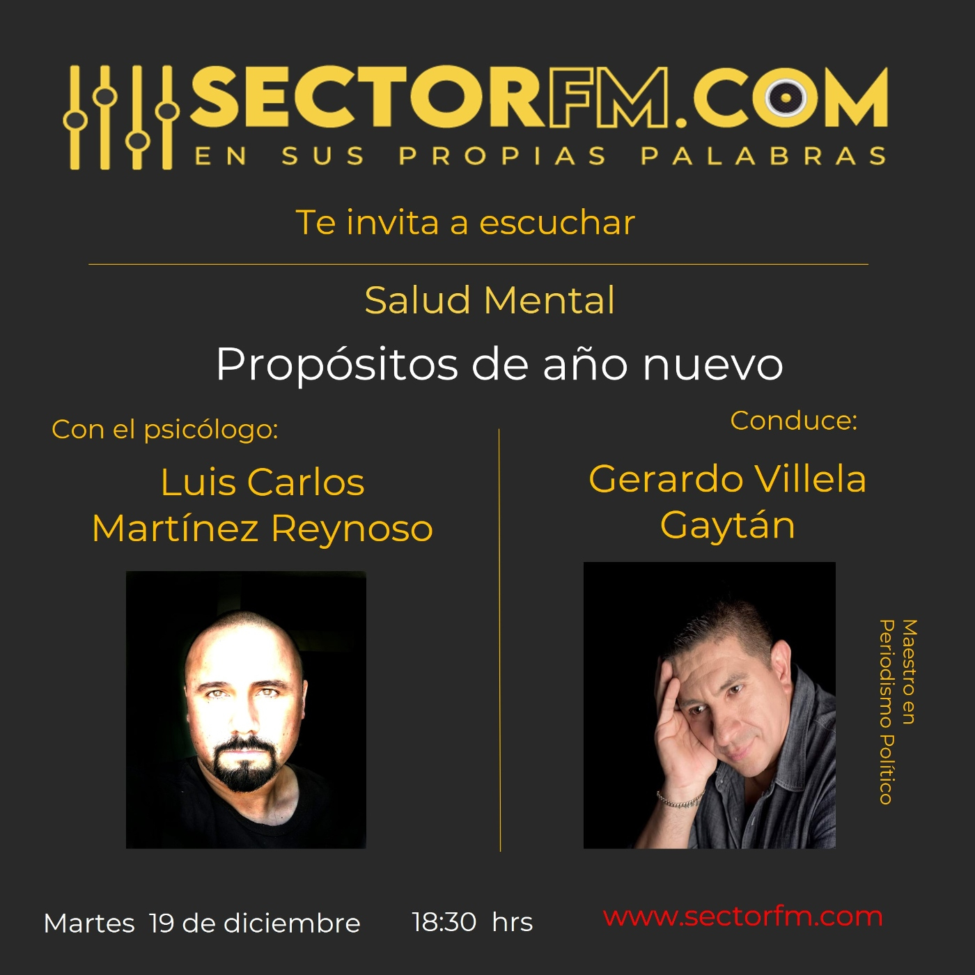 Salud Mental 19 de diciembre Propósitos de año nuevo con Luis Carlos Martínez Reynoso episode artwork