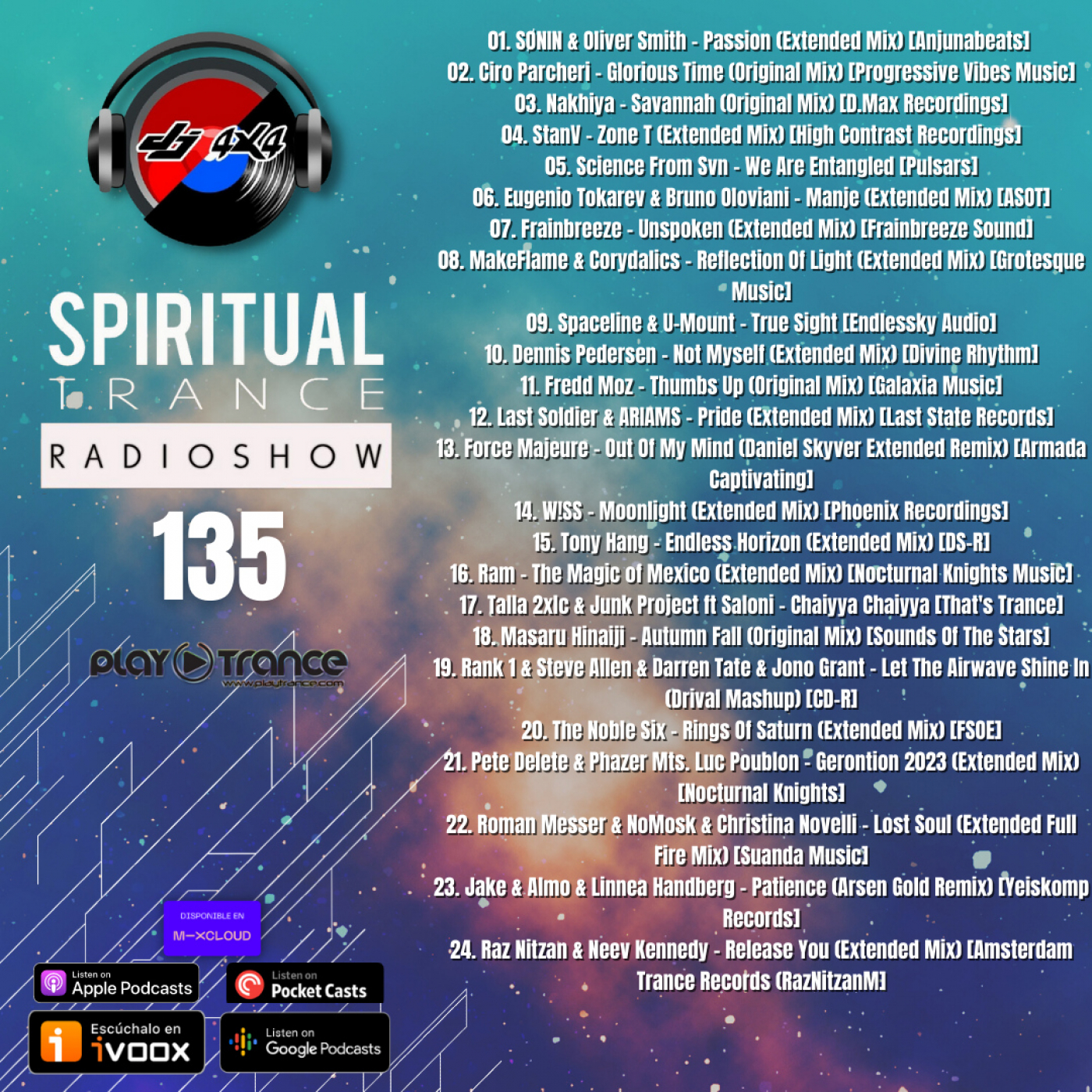 DJ 4x4 Pres. Spiritual Trance Radioshow 135 10-01-23 episode artwork