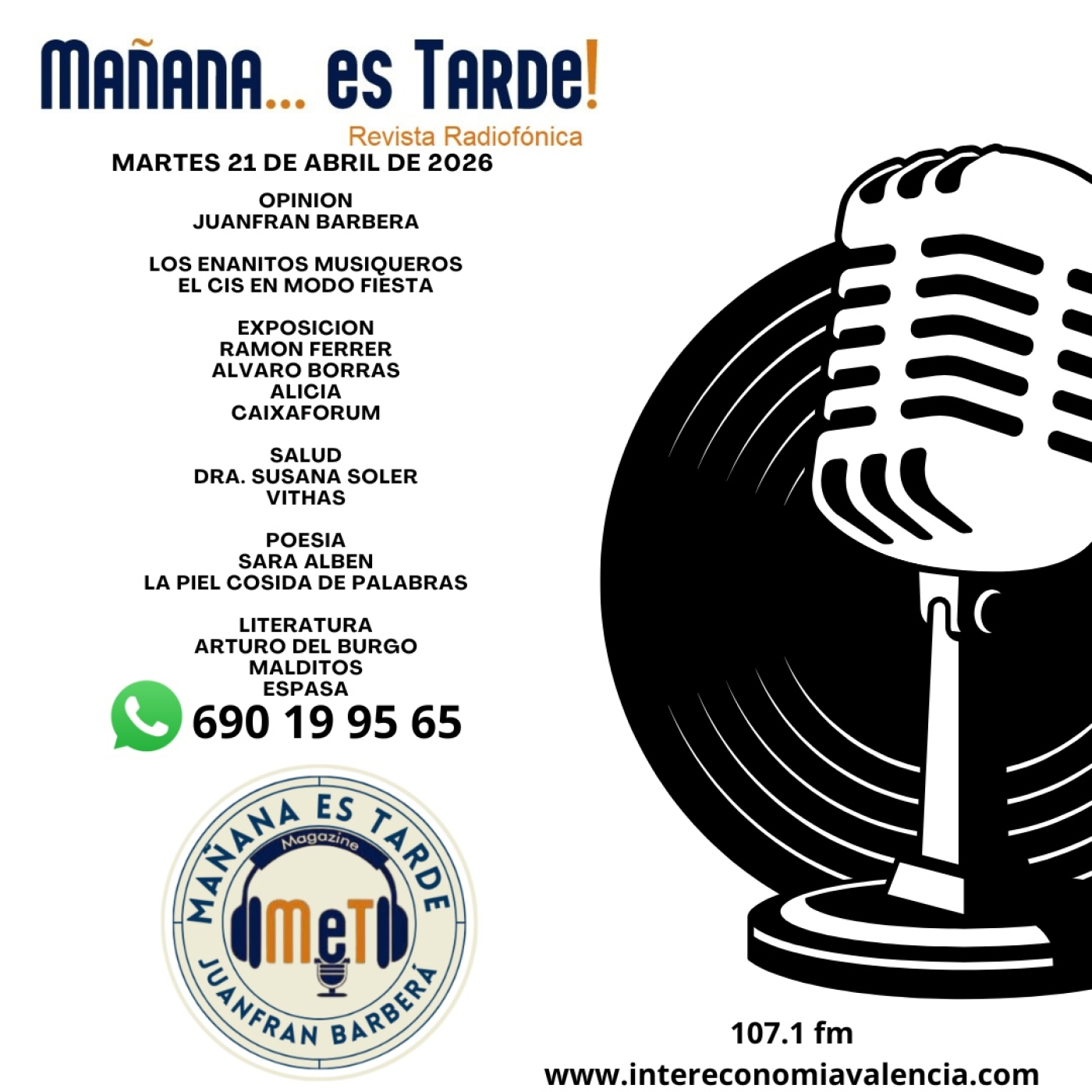 MAÑANA ES TARDE!!! MET 21 DE ABRIL DE 2026 ALICIA, SALUD RONQUIDOS, POESIA MUY PERSONAL Y ARTURO DEL BURGO CON MALDITOS episode artwork