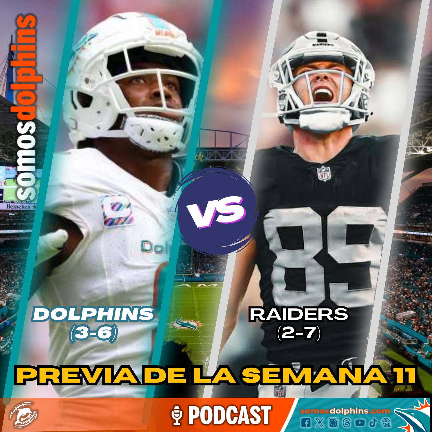 214. La Previa: Las Vegas Raiders Vs Miami Dolphins - Podcast Somos ...