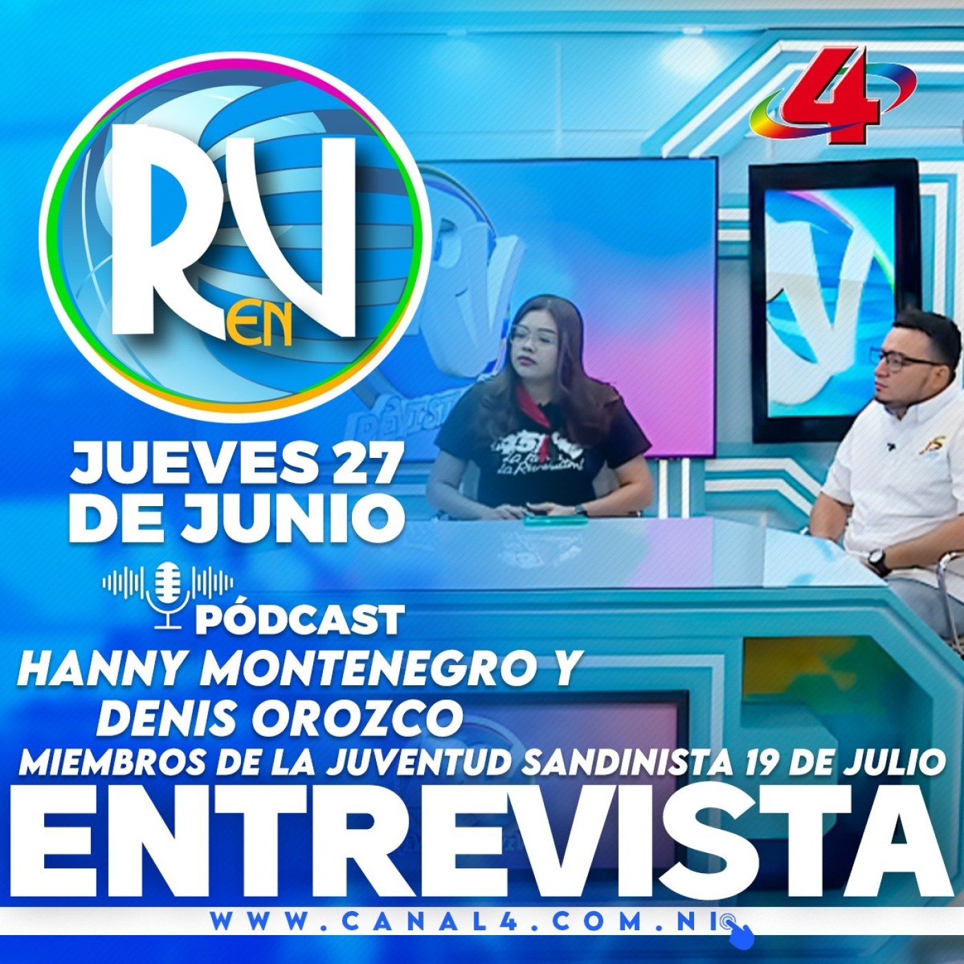 Hanny Montenegro y Denis Orozco de Juventud Sandinista l Revista En Vivo – 27 de junio del 2024 episode artwork