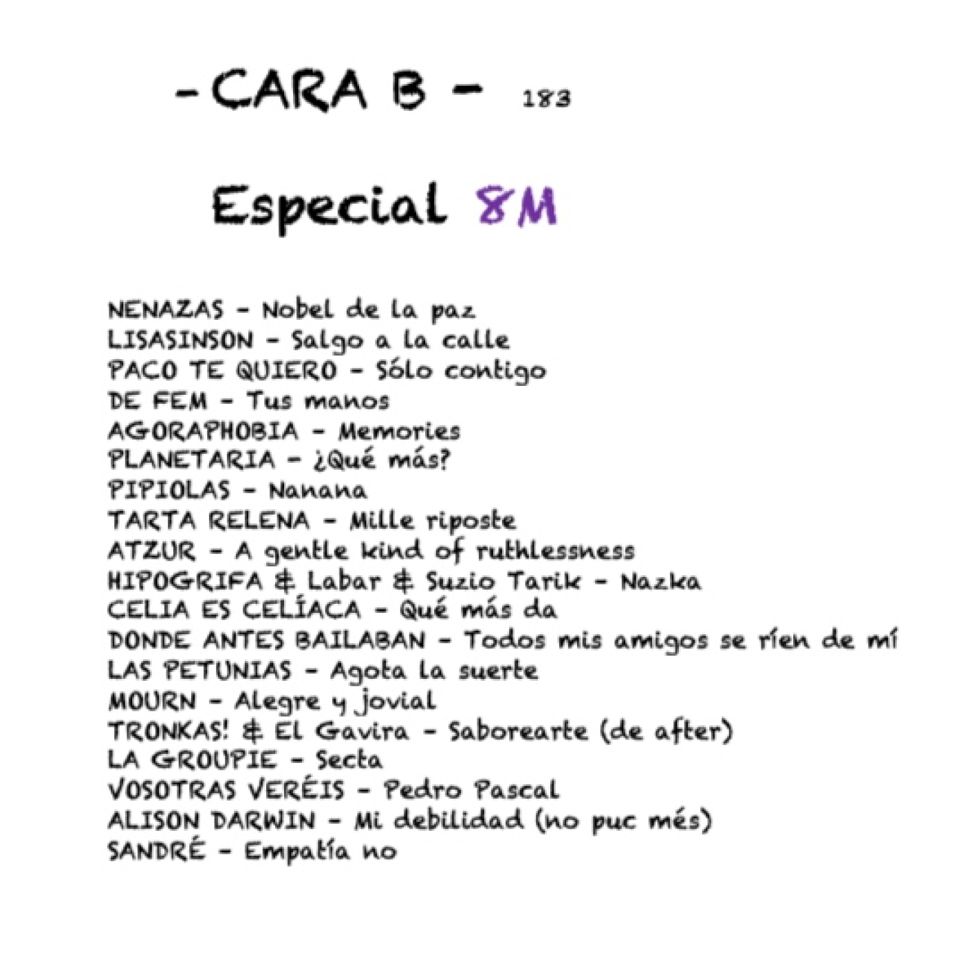 Cara B - 183 / Especial 8M