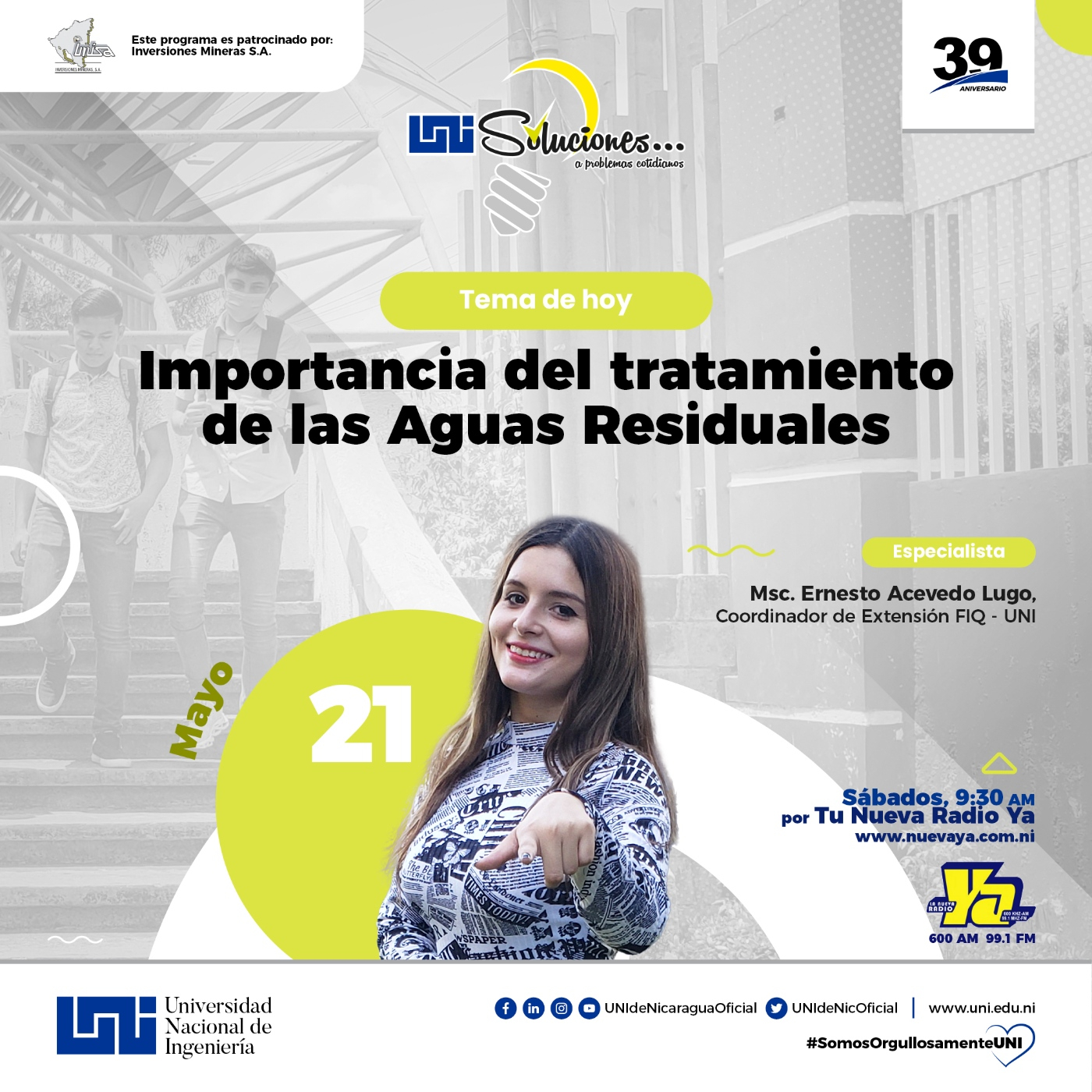 UNI Soluciones # 429 - 21 de mayo 2022 - Beneficios del tratamiento de aguas residuales. episode artwork