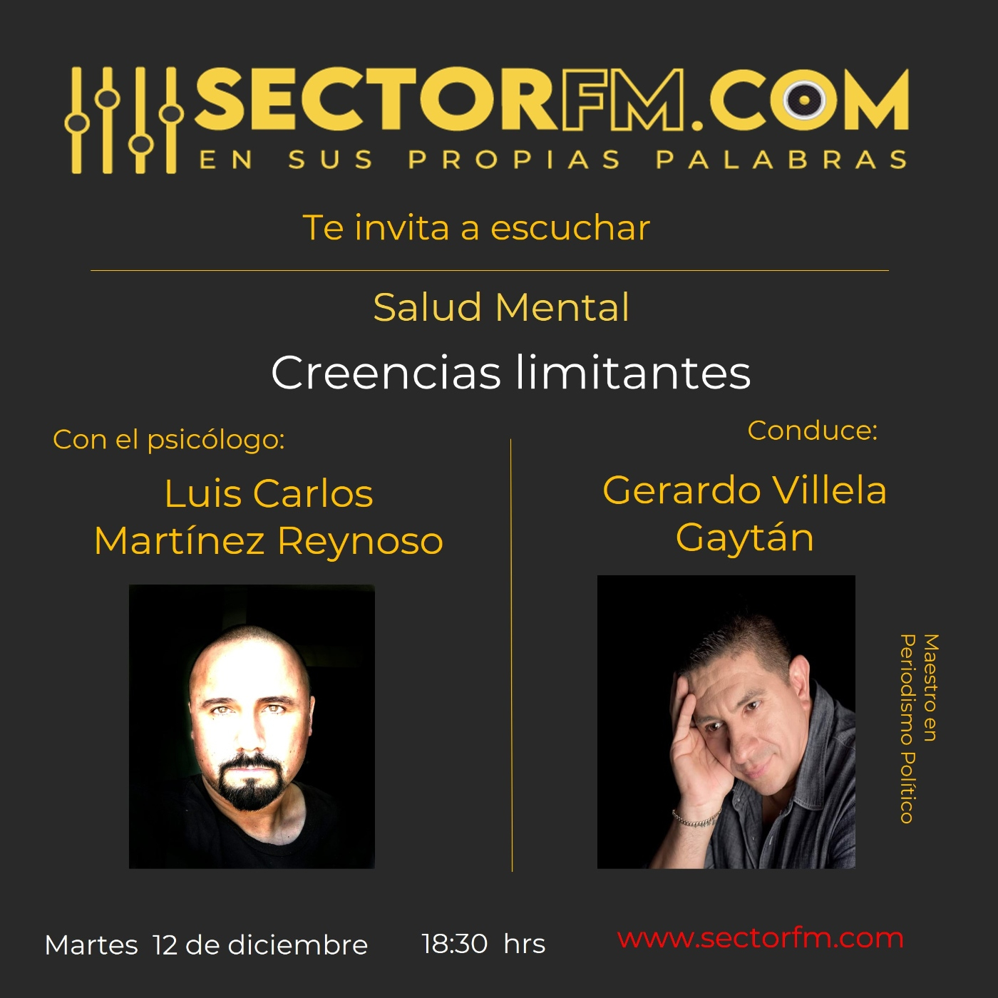 Salud Mental 12 de diciembre Creencias limitantes con Luis Carlos Martínez Reynoso episode artwork