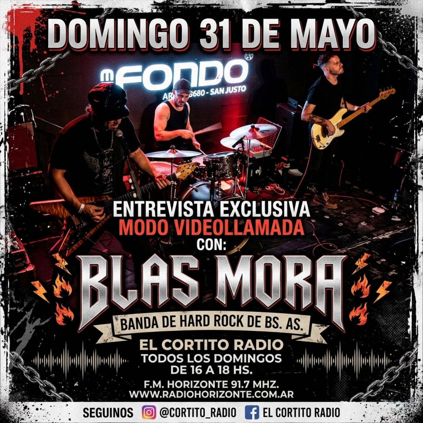 HOY ENTREVISTA EXCLUSIVA MODO VIDEOLLAMADA DESDE BS. AS. CON "BLAS MORA" BANDA DE HARD ROCK. episode artwork