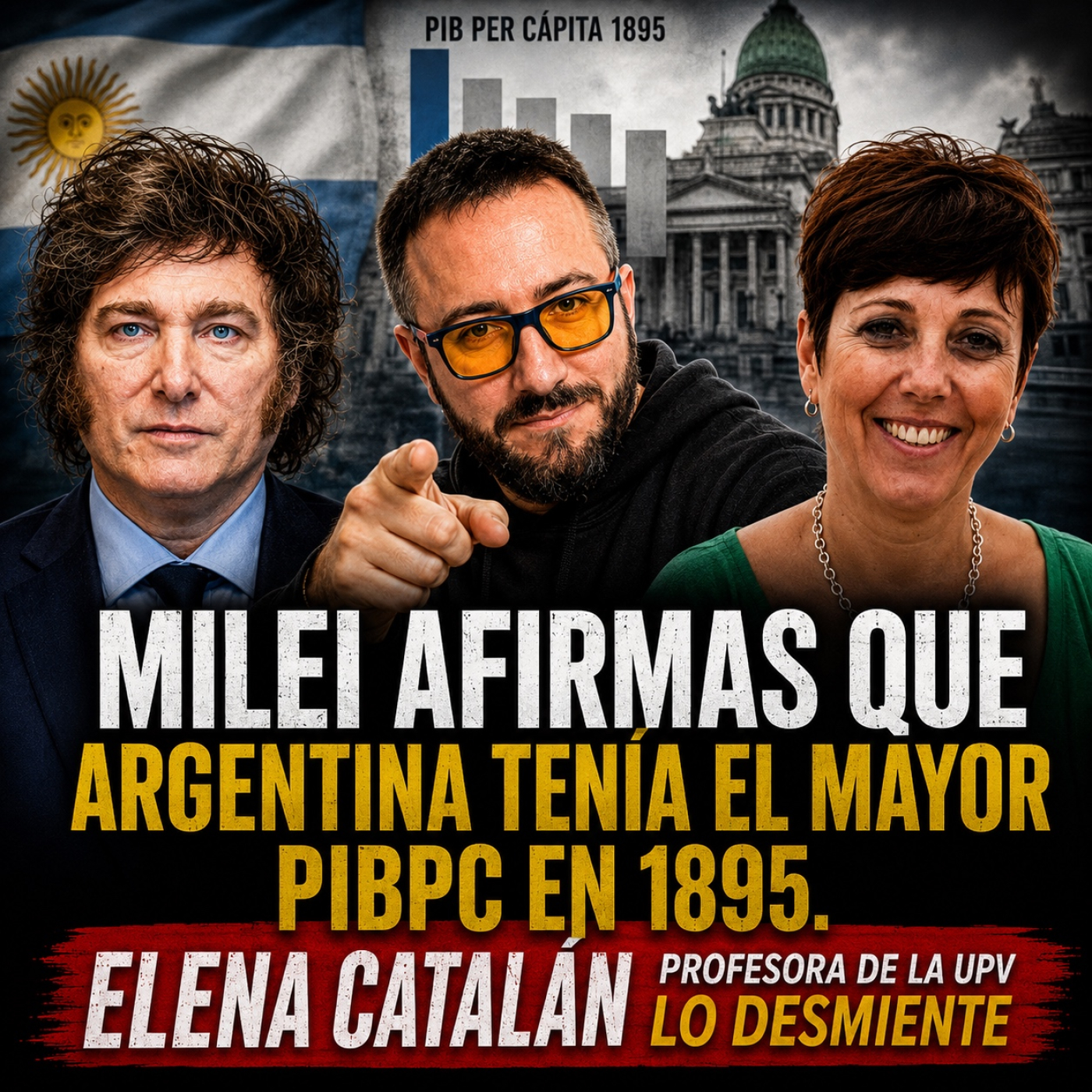 Milei afirmas que Argentina tenía el mayor PIBpc en 1895. Elena Catalán (UPV) lo desmiente episode artwork