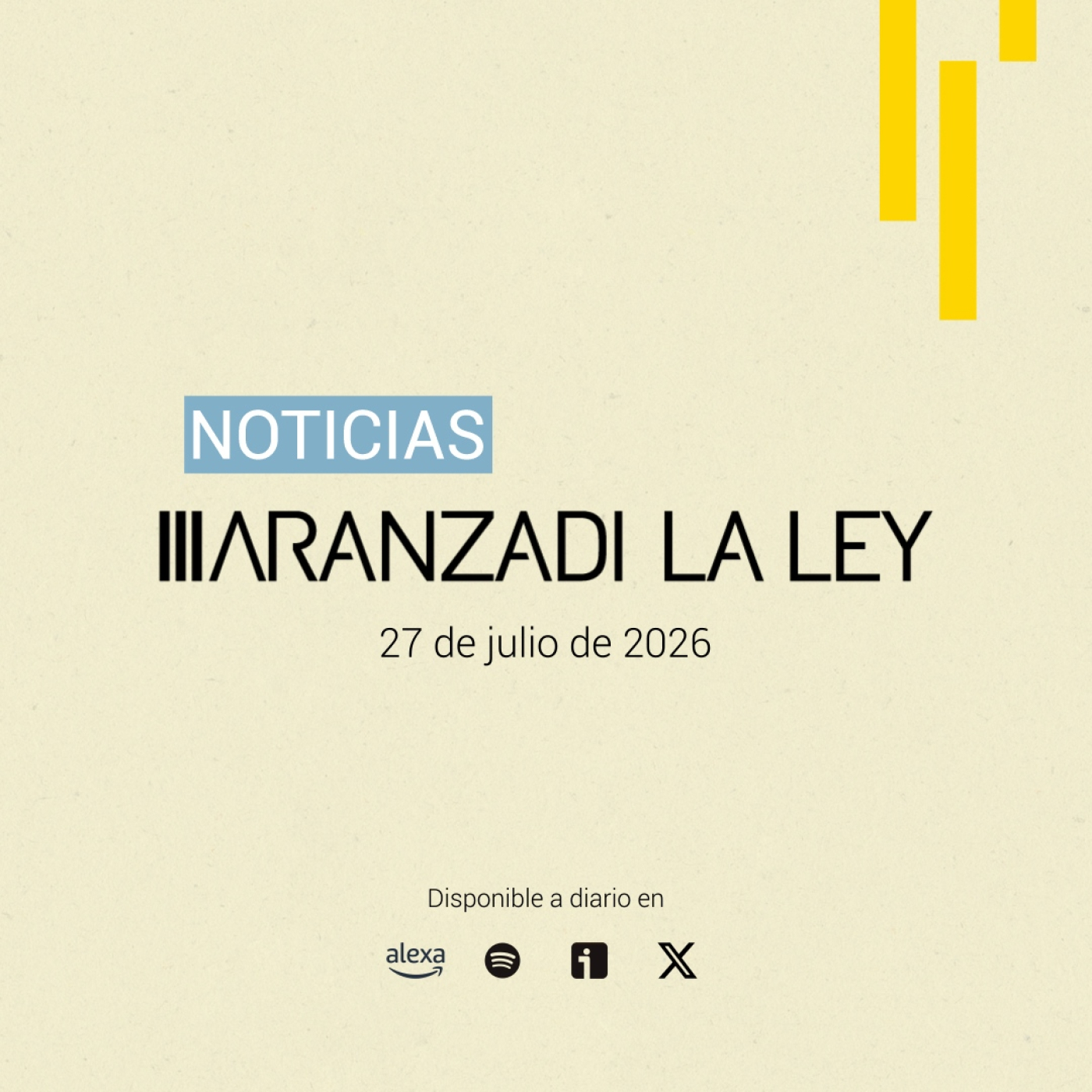 #NoticiasAranzadiLALEY Lunes 27 de julio episode artwork