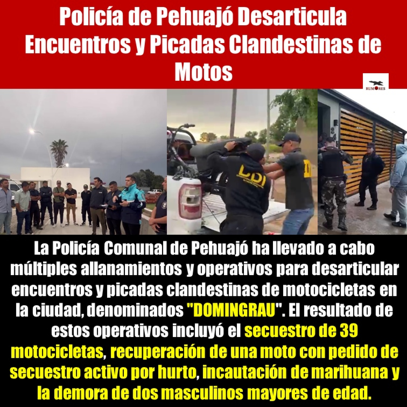 Policía de Pehuajó Desarticula Encuentros y Picadas Clandestinas de Motos episode artwork