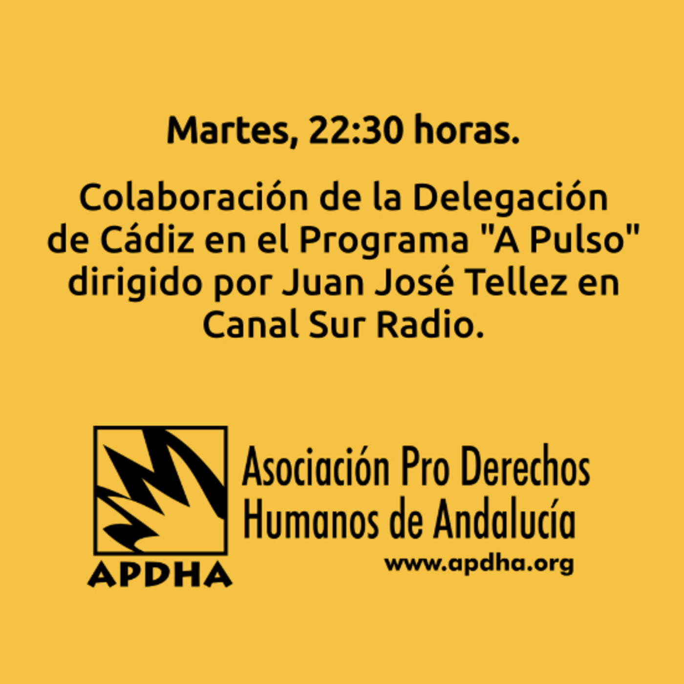 "A Pulso" colaboración de Apdha Cádiz en Canal Sur
