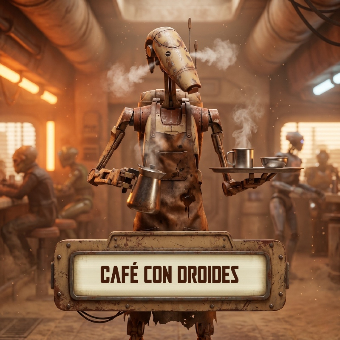 Cafe con Droides por la Cantina de Tatooine