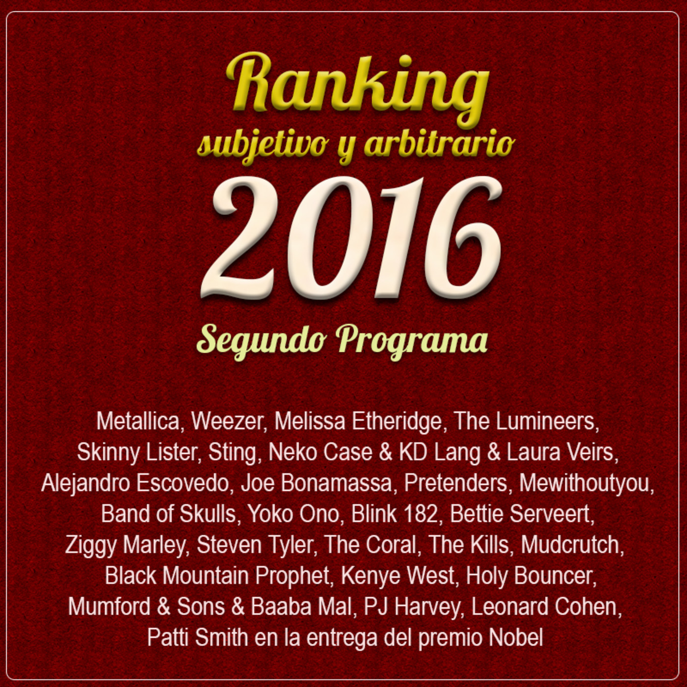Ranking 2016 - Programa 2