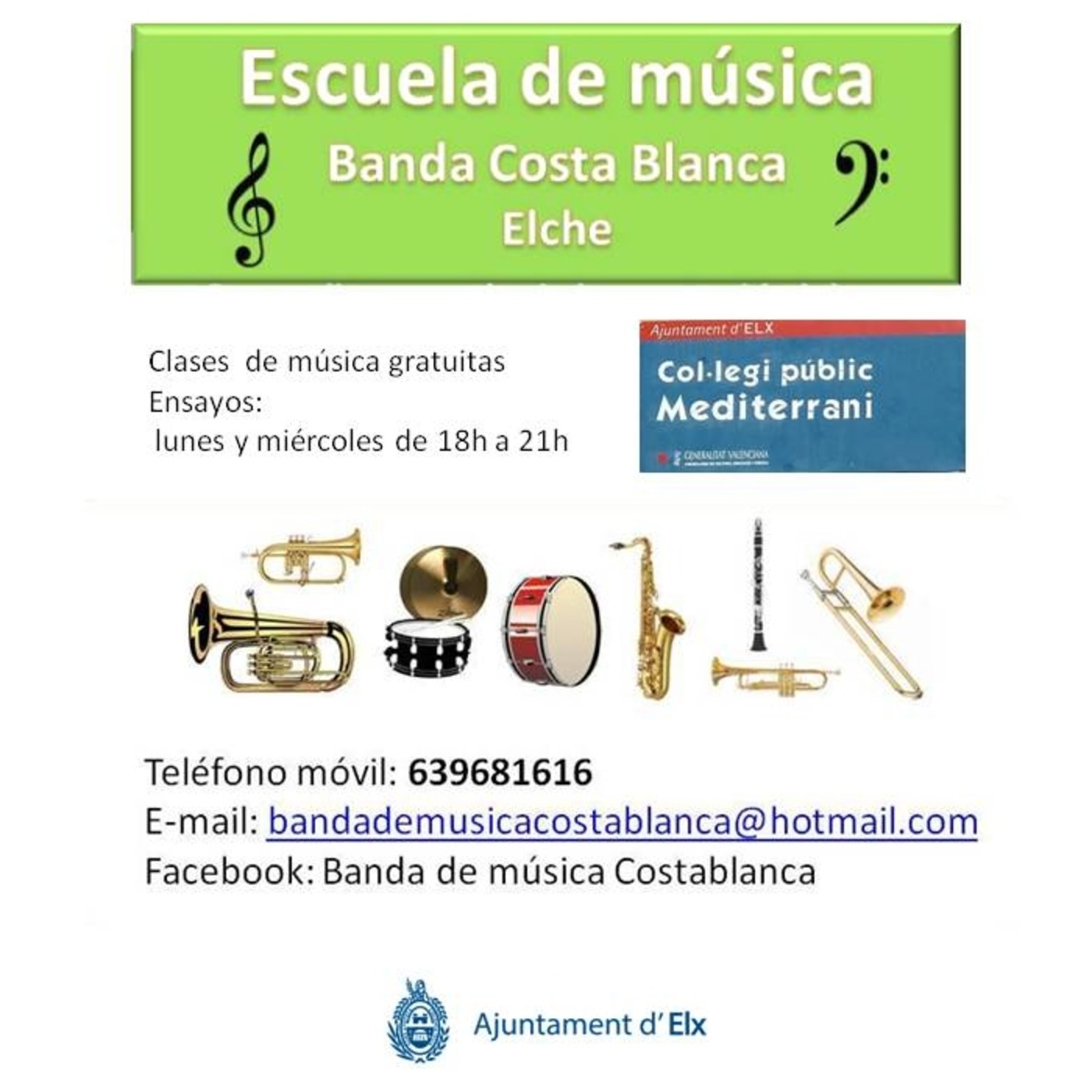 VERANO 2018 RADIO JOVE ELX: ESCUELA BANDA MUSICA:Banda Costablanca