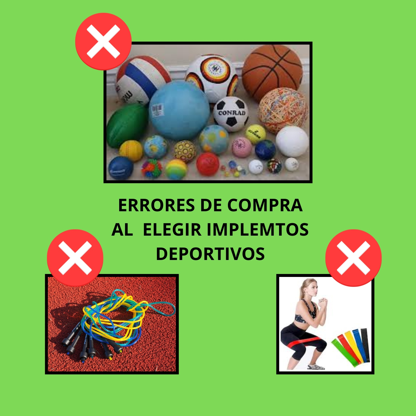 ERROR AL ESCOJER Y COMPRAR IMPLEMENTOS DEPORTIVOS